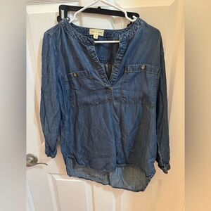 Cloth & Stone Chambray Blue Blouse